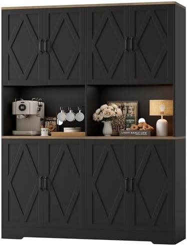 HOSTACK 71" Tall Pantry Cabinet, 55" Wide Kitchen Pantry Storage ...