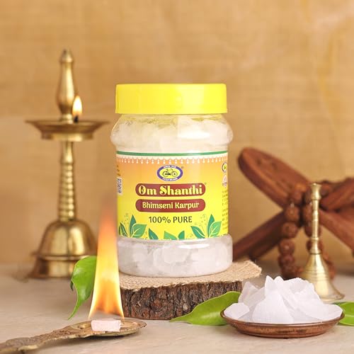 Image of Cycle Pure Om Shanthi Bhimseni Camphor - Original (100g) | Bhimseni Kapoor for a Divine Puja Experience | Compatible with Camphor Electric Diffusers | Long-Lasting Fragrance