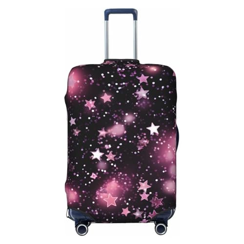Pink Galaxy Star Luggage Cover Washable Elastic Suitcase Cover Anti-Scratch Travel Luggage Protector Covers for Kids Adult S fits 18-21 inch Suitcase