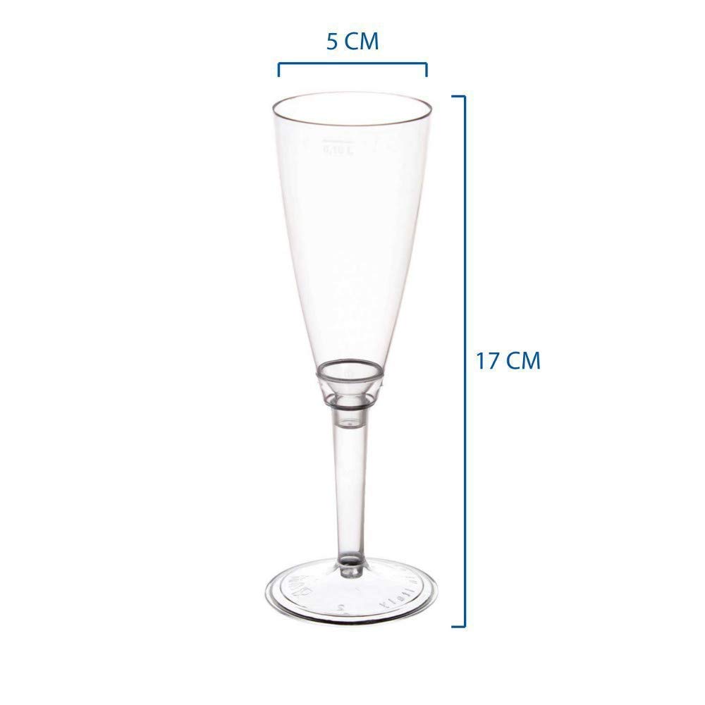 Set di 50 calici da vino in plastica trasparente