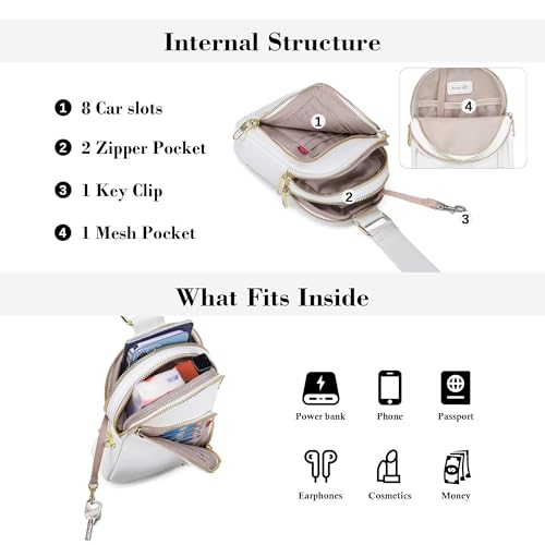 Image of INICAT Travel Sling Bag, Anti Theft Crossbody Bag for Women | RFID Blocking, 8 Card Slots, Back Zippered Pocket, Metal Zippers,Switchable Strap
