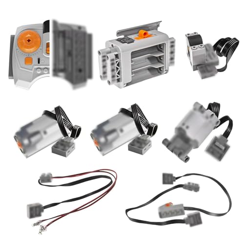 UNCLE BRICK 9 in 1 Motor Power Function Set Equipped with Powerful High-Torque High-Speed Motor Advanced Control Functions Compatible with Major Brands Suitable for Building Block Modification