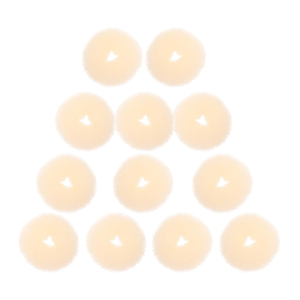 12pcs Large Beige Bun Makers Hair Donut Shapers for Women Easy Elegant Hair Buns Accessories for Yoga Running Parties Proms Daily Hairstyles