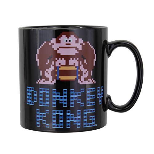 Super Mario XL Tasse Donkey Kong schwarz, Bedruckt, aus Keramik, Fassungsvermögen ca. 460 ml, in Geschenkkarton.