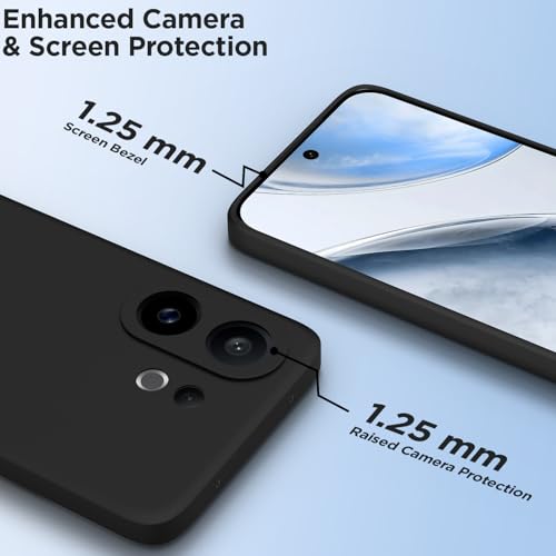 Image of Outlouders Back Cover for Vivo X200 Fe 5G | Camera Protection | Durable Soft Matte Silicone Bumper Case (Black)