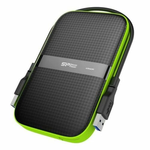 1TB Silicon Power Armor A60 Shockproof Portable Hard Drive - USB3.0 - Black/Green Edition