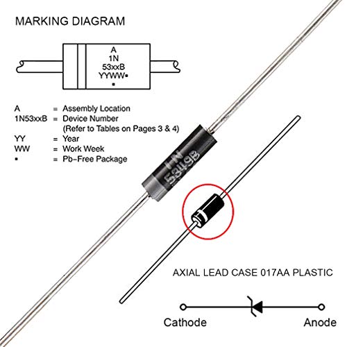 35 Pack 1N5349B 5W 12V Power Zener Diodes 1N5349 5 Watt 12 Volt Axial Diodes T-18 by Howrin - Thumbnail 3