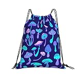 TYSN Boho Bohemian Mushroom Drawstring Backpack Waterproof Adjustable Lightweight Gym Drawstring Bag
