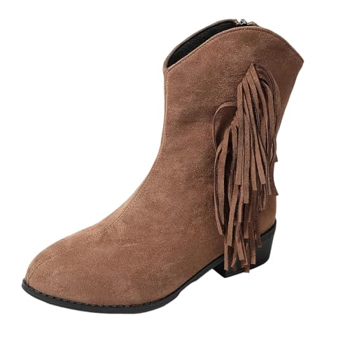 Bottes d'hiver mi-mollet faciles à enfiler avec fermeture éclair latérale et daim souple pour femme