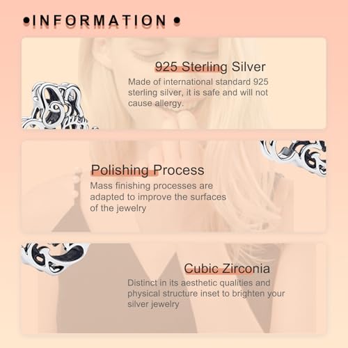 Image of S925 Sterling Silver Cartoon Anime Charms Pendant, Character Figures Dangle for Bracelet Necklace, Gifts for Mom Girlfriend Family, Valentine's Birthday Christmas Anniversary Jewelry