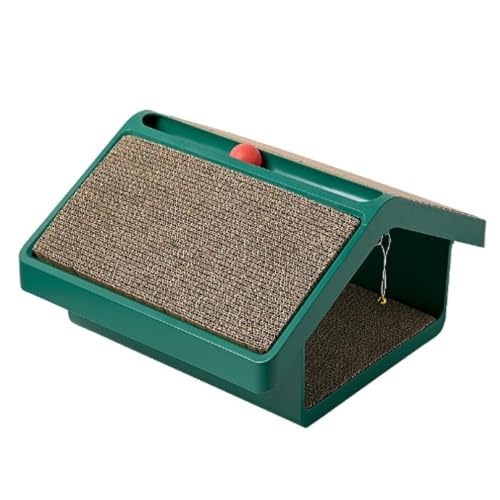 Apaeofl猫用爪とぎボード、特大猫用ハウス、小型・中型猫用ペット用品、段ボール製、耐摩耗性、欠けにくい、半オープンタイプの猫用ベッド (グリーン)