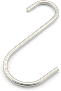NXG 6 Pack 5.25 Inch Heavy Duty Solid Stainless Steel S Hook S Shape Durable Hanging Hooks for Heavy Items Tools, Auto Parts, Bicycle, Tires, Hoses.