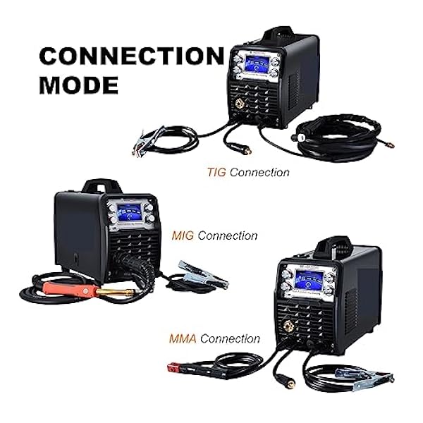 Lödning kit Aluminium 4 i 1 Synergy halvautomatisk svetsmaskin, växelriktare icke-gassvetsare, gasfri gas MIG ARC MMA SYN svetsare (Color : With Tig Torch Glove, Size : 1)