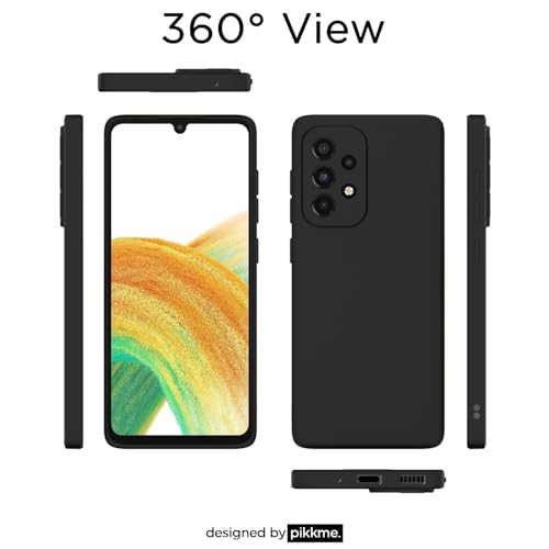 Image of Outlouders Back Cover for Samsung Galaxy A33 5G | Camera Protection | Durable Soft Matte Silicone Bumper Case (Black)