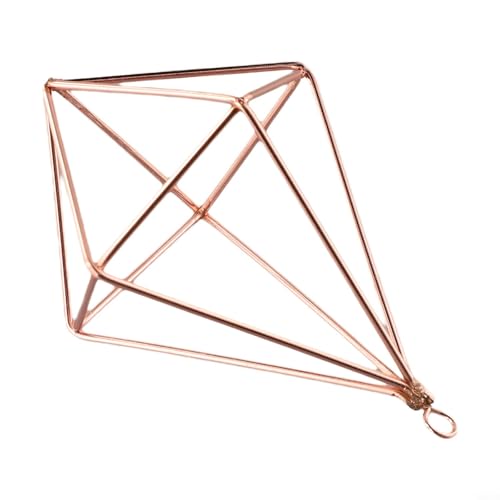Zilimontt Soporte de metal para colgar en la pared, diseño geométrico para plantas de aire, para muebles del hogar y jardín, material de hierro en negro/dorado/oro rosa (oro rosa)