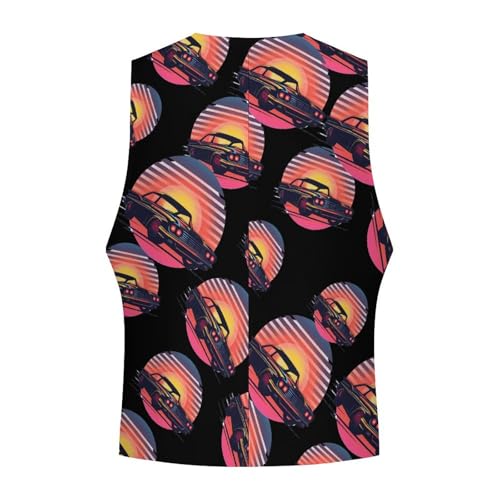 Classic Sport Car Mechanic Driver Race Men's Suit Vest Waistcoat Vests Formal Dress with 2 Pockets for Business Casual Tuxedo4