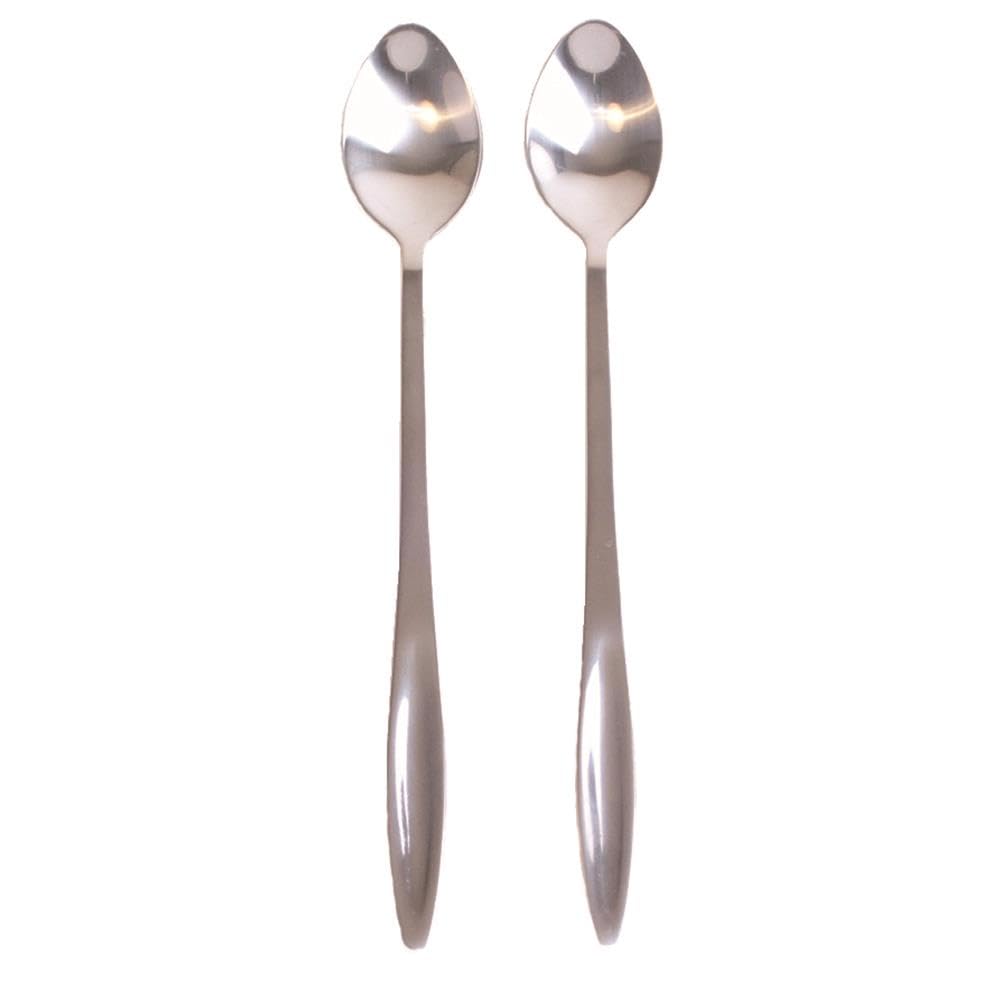 Stainless Steel Long Handled Spoon Set (Pack of 2) -Silver