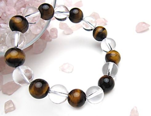 [機縁パワーストーン]パワーストーンブレスレット(メンズ) タイガーアイ()AAAA(10月誕生石)10ミリ クリスタル(水晶)AA