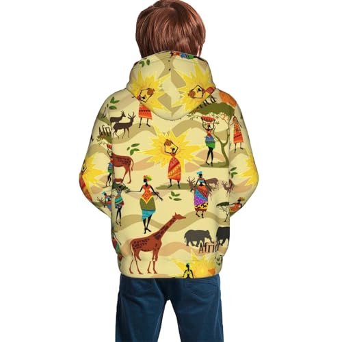 Ethnic African Kid Hoodies Boys Sweatshirts Girls Pullover with Pocket4
