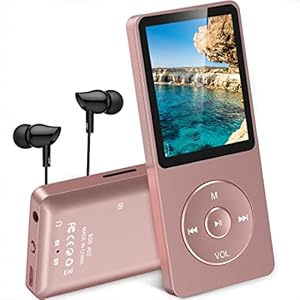 AGPTEK MP3 Player, 8GB verlustfrei MP3 mit 1,8 Zoll Bildschirm, 70 Stunden Wiedergabezeit tragbare Musik Player mit…
