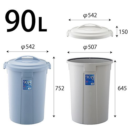Amazon｜リス ゴミ箱 丸型 ペール 本体 ライトグレー 90L ベルク 日本