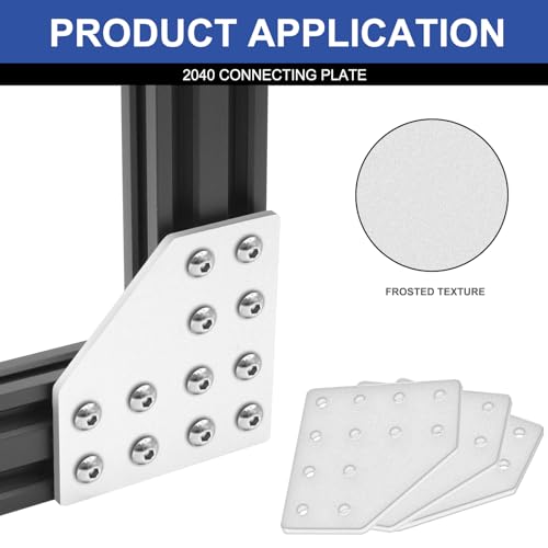 Image of 12pcs 2040 L Corner Bracket Joining Plate T Slotted Accessories 12-Hole 2040 Hardware Connector 2040 with T Nuts and Screws Silver