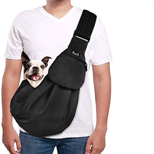SlowTon Hundetragetasche, Haustier Hand Schleuderträger Schultertasche Verstellbare Gepolsterte Schultergurt mit Fronttasche Tragetuch Hund für Spaziergang Aktivitäten im Freien und Ausflüge Cover