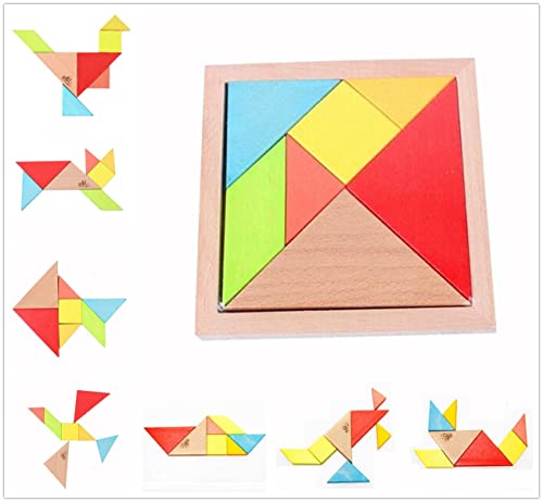 7 UNIDS Tangram Rompecabezas de Madera Puzzle Desarrollo Educativo Juguete de Los Niños Cover