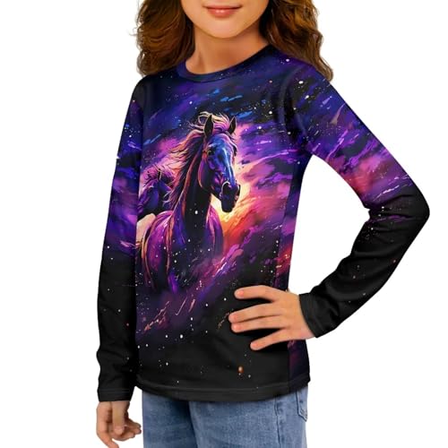 Girls Long Sleeve Shirts Soft Crewneck Long-Sleeve T-Shirts Cute Basic Tees for Girl's Aged 3-16 Years4