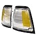 HECASA Pair Corner Lights Compatible with 1992-1995 Toyota Pick-Up Truck Replacement for 8161035080 8162035080 Corner Lamps Assembly Clear Lens Drive & Passenger Side Black Trim & Yellow Reflector