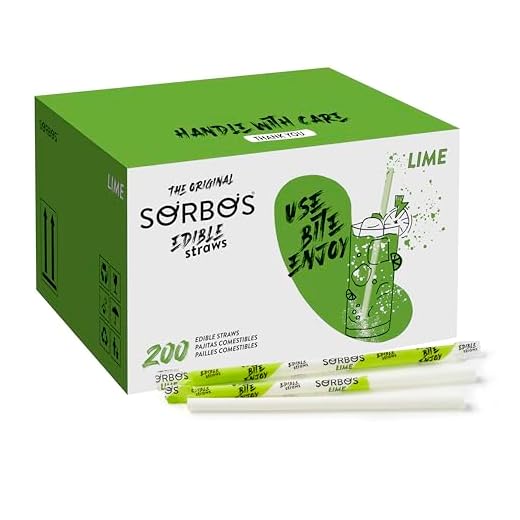 Sorbos - Pajitas comestibles con sabor a lima, sostenible, empaquetado individualmente, sin plástico, sin alérgenos, sin gluten, 100% biodegradables
