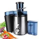Entsafter für Obst und Gemüse in Edelstahl, Elektrische Saftpresse, Extraktor Max Power 1000W Zentrifugaler 65 MM Einfüllöffnung und 2 Geschwindigkeiten, Anti-Tropf-Funktion und Überhitzungsschutz