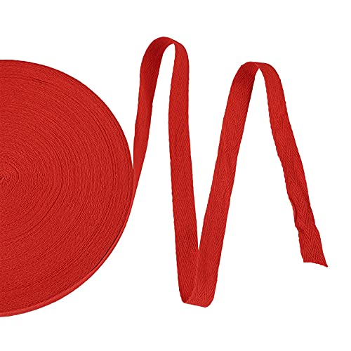 PandaHall 45 Meters 15mm Cotton Bunting Tape Red Twill Tape Herringbone Ribbons for Sewing Dressmaking Alterations Craft - Image 2