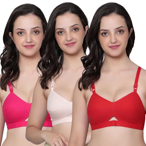 Image of Aimly Women's Cotton Non-Padded Non-Wired Daily Use Everyday wear Regular Bra Combo Pack