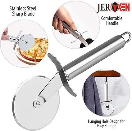 Japnese Brand Quality 101% Stainless Steel Pizza Cutter Sandwich & Pastry Cake Cycle Cutter Sharp Wheel Type Cutter 1 Piece