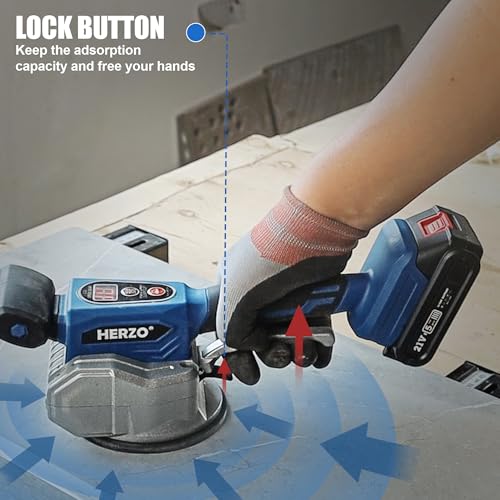Máquina de nivelamento de vibração de azulejo de 20 V, ferramenta vibrador HERZO Tiler com 12 veloci