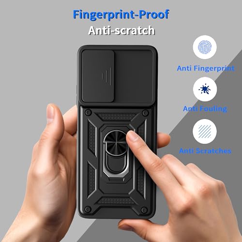 Image of for Motorola Moto G05 / E15 Case with [2 Pack] Tempered Glass Screen Protector, for Moto E15 Case Heavy Duty Armor [Military-Grade] Protective，with Lens Protects Magnetic Stand Cover Black
