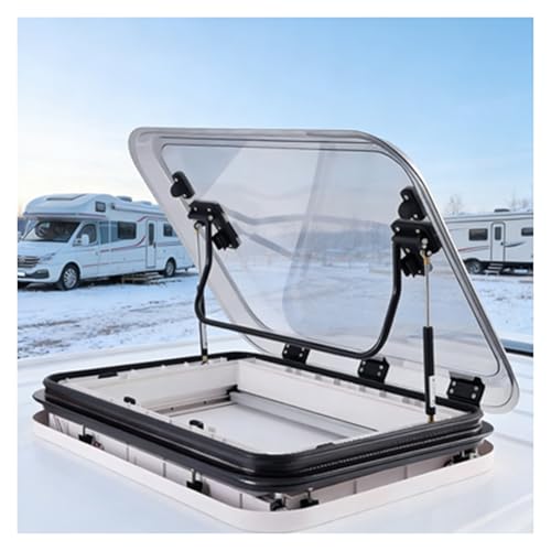 Escotilla de ventilación de techo RV con tragaluz LED, marco de aluminio para mejorar el flujo de aire en autocaravanas