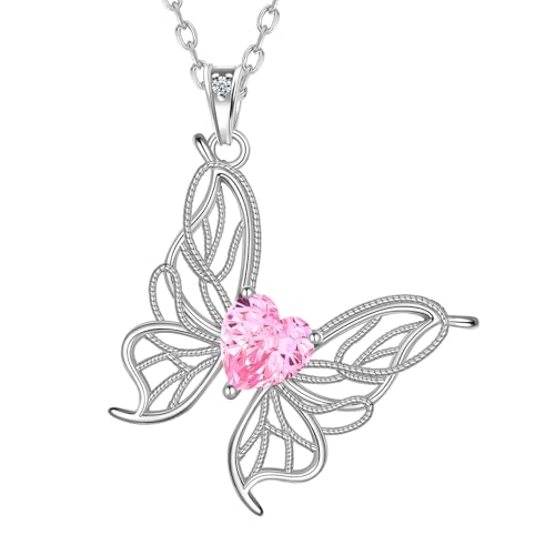 Collier papillon argent 925 Aurora Tears anti-ternissement, éclat durable pour peaux sensibles