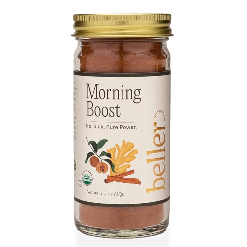 Beller Nutrition Morning Boost Organic Ceylon Cinnamon Spice Blend | 1.4 oz | Organic Ceylon Cinnamon Powder & Allspice Seasoning for Smoothies, Cereal & Breads