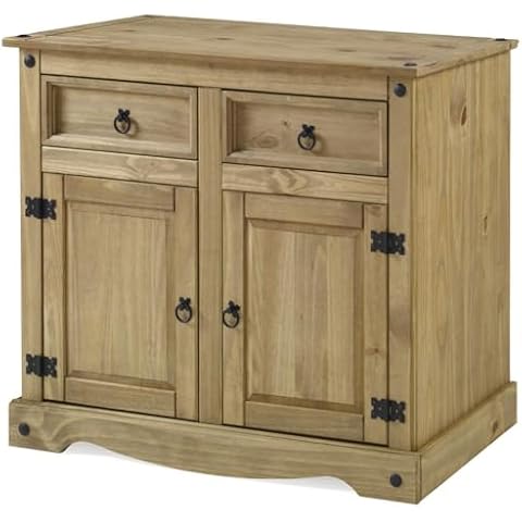 Furniture Dash Solid Wood Sideboard Buffet 35.8" W, 16.9" D, 31.6" H - Wooden Storage Cabinet, Cupboard Console Table, Ideal for Living Room, Kitchen Island, Dining Room Cover