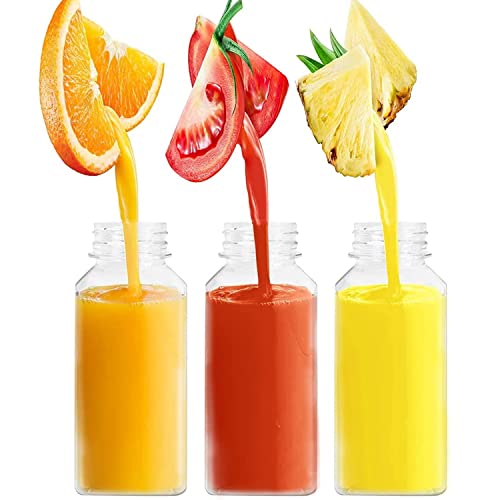 3 Pcs 8 OZ Plastic Fillable Juice Bottles, Clear Bulk Beverage Containers, for milkshakes Juice, Milk and Homemade Beverages - Thumbnail 4