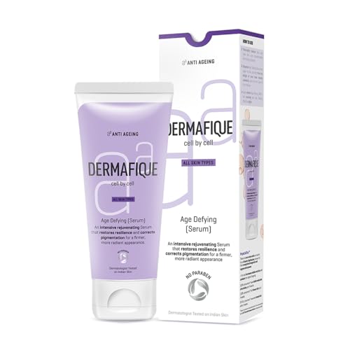 Image of Dermafique Age Defying Face Serum 50g | PhytoCellTec with rare stem cells | Anti-Ageing Serum, Corrects Skin Tone, Reduces Wrinkles, Pigmentation & Dark Spots in 4 weeks | Dermat Tested on Indian Skin