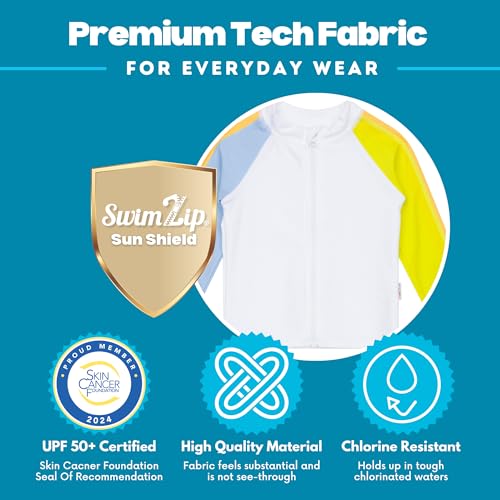 Image of SwimZip Boys' Long Sleeve Rash Guard & Swim Shorts Set - UPF 50+ Sun Protection