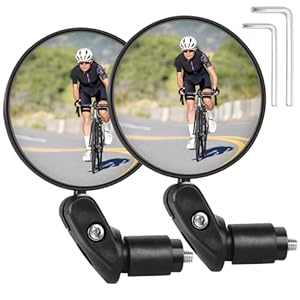 OSIGEI Fahrradspiegel 360-Grad drehbar, Umweltfreundliches & Langlebiges ABS-Material, Universeller Lenkerhalter (17, 4-22 mm) für City-Bikes, Mountainbikes, E-Bikes (2 Stück)