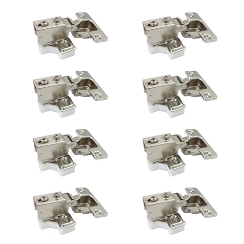 LIKERAINY 95 Grado Battuta Interna Mini Cerniera del Telaio 35mm con Ammortizzatore per Porta Cerniere Corte per Mobile da Cucina Gabinetto Armadio Porte 8 Pezzi