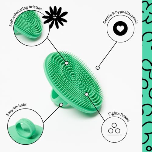 Image of Boie USA Face Scrubber - Handheld Facial Tool, Deep Cleansing Exfoliating Facial Brush. Fights Acne with Gentle, Silicone-Like Bristles, Long Lasting, & Hypoallergenic (Mint)