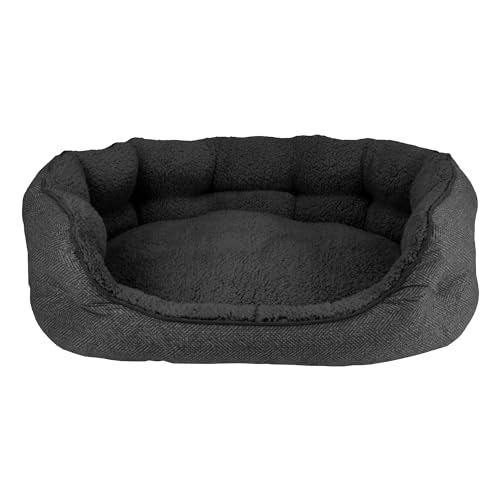 Arlee Cozy Orthopedic Memory Foam Dog Bed - Premium, Durable, Washable, and Easy to Clean Fabric, Pet Bed for Small and Medium Pets, Ultimate Comfort & Style, Oval - Black(M) - Thumbnail 3