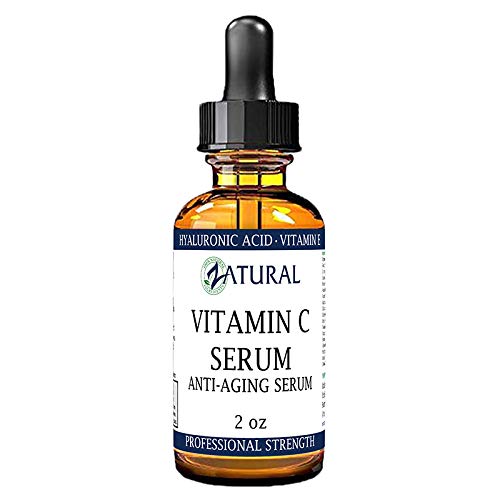 Organic Vitamin C Serum for Face-Professional Strength-Organic Vitamin C Serum-Hyaluronic Acid-Vitamin E-Naturally Derived 20% Vitamin C (2 Ounce)
