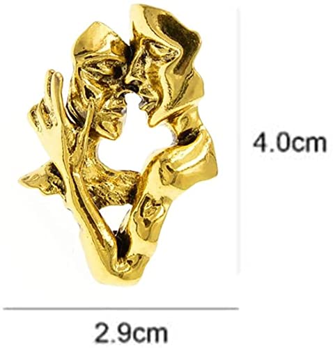 Gold Fashion Portrait Brooch Pin 3D Lovers face Brooch Pin Gold Plated Pin Badge for Jewelry Clothes Dress Scarf Decoration2